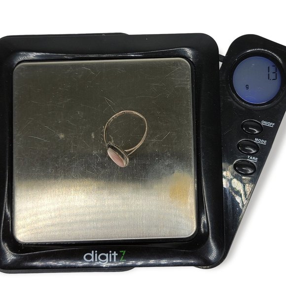 Vintage Pink Opal 925 Silver Oval Ring - Picture 8 of 11